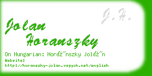 jolan horanszky business card